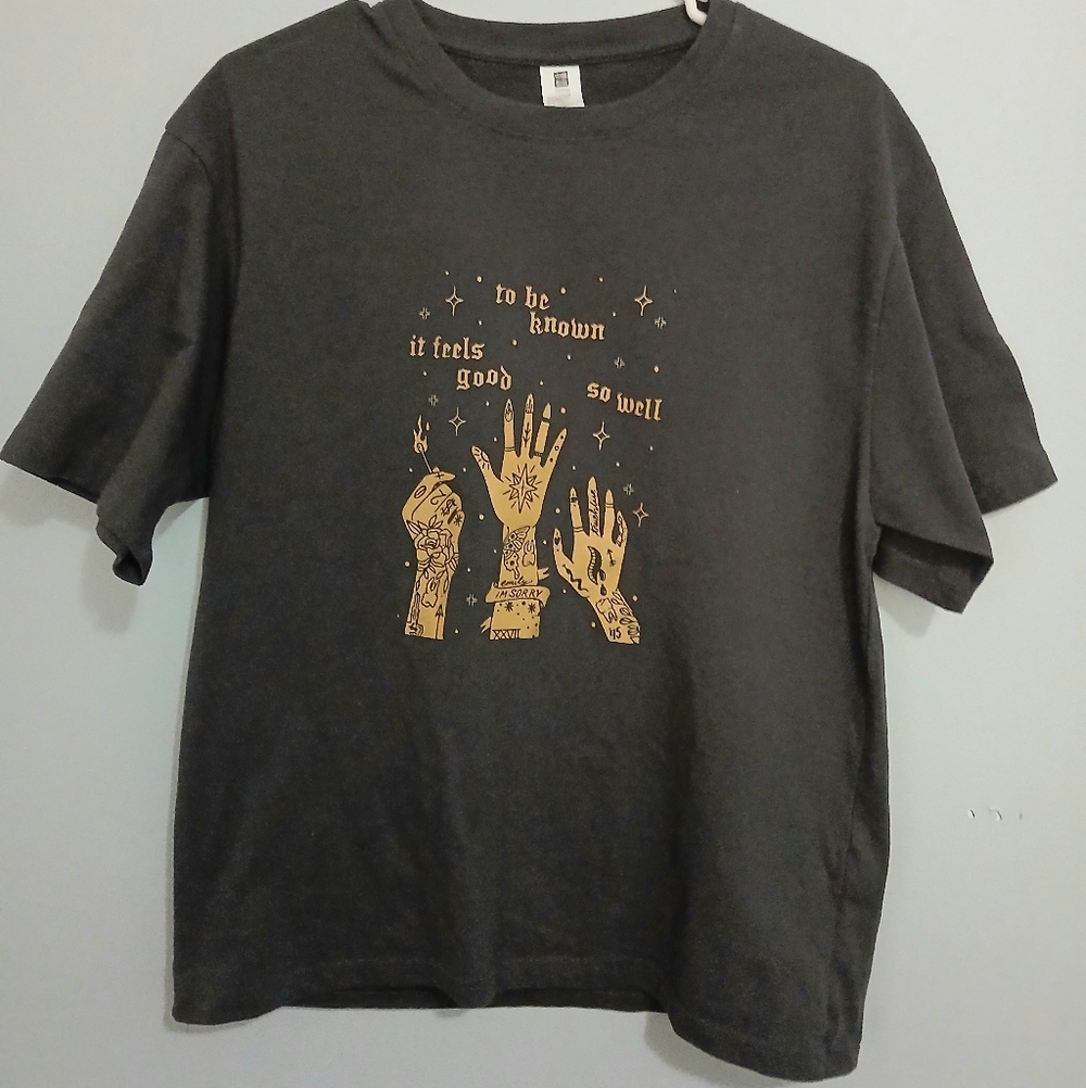 Unbranded Graphic Tee with Gold Hand Art